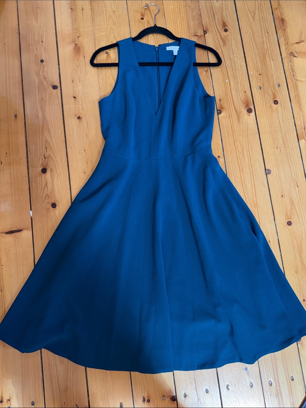 Dress the Population Teal V-Neck Fit & Flare Dress